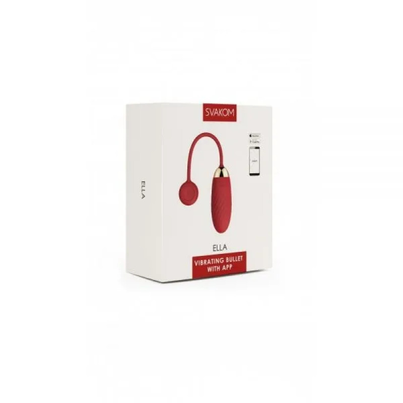 Svakom Ella Vibrating Egg Red - виброяйцо со смарт-управлением, 21.5х3.3 см (коралловый) - 4