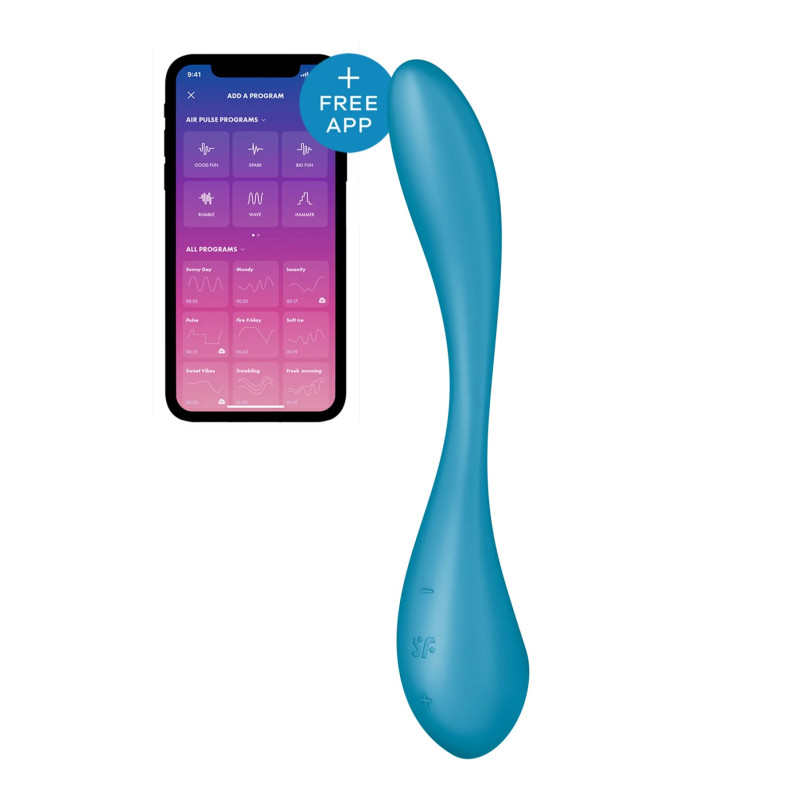 Satisfyer G-Spot Flex 5+ - Универсальный вибратор, 15х3.4 см (синий) - 1