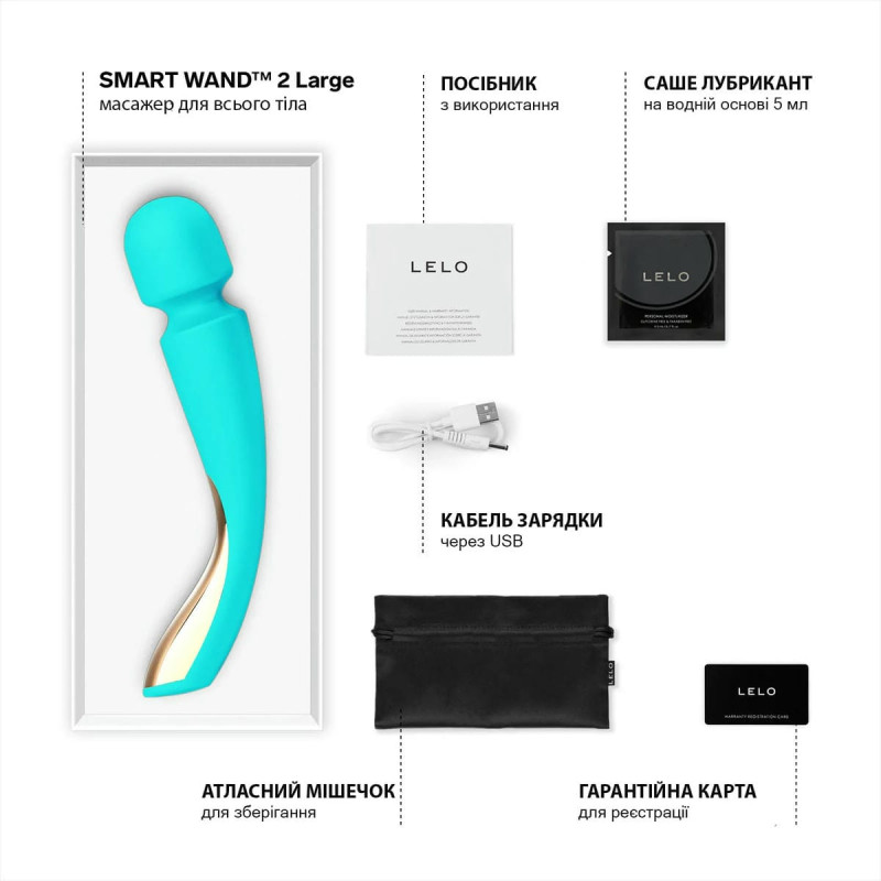 Вібратор мікрофон Lelo Smart Wand 2 Large (м´ятний) - 4