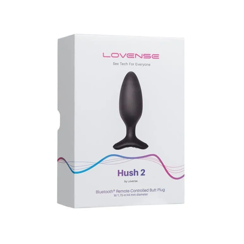 Lovense Hush 2 - Анальная смарт-вибропробка, размер M, 13.5х4.4 см - 4