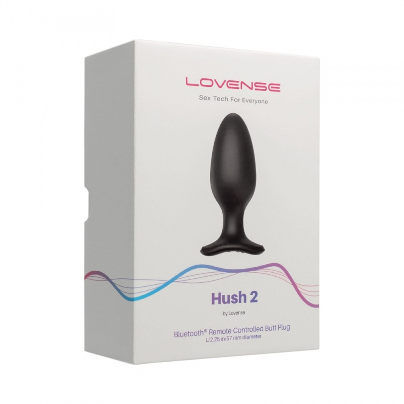 Lovense Hush 2 - Анальная смарт-вибропробка, размер L, 15х5.7 см - 4