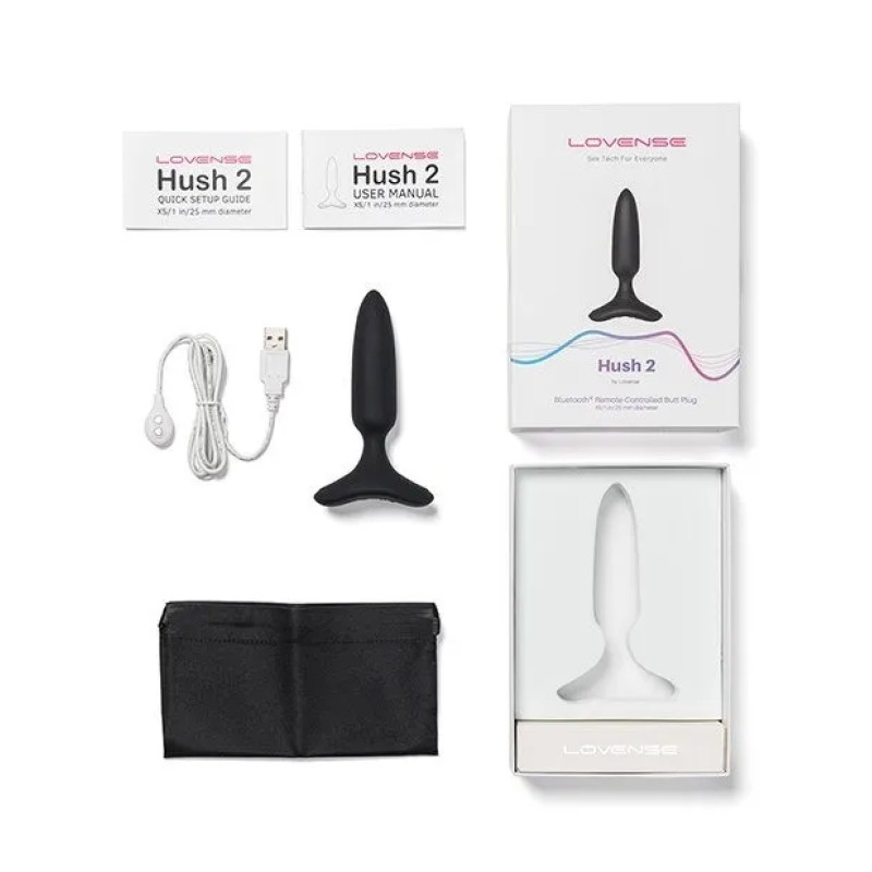 Lovense Hush 2 - Анальная смарт-вибропробка, размер XS, 12х2.5 см - 3