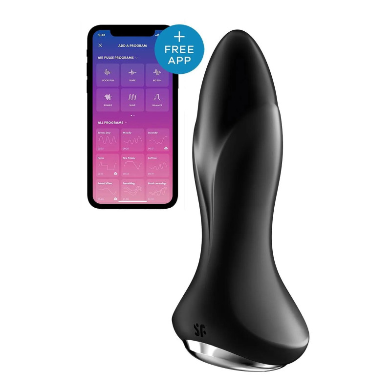 Satisfyer Rotator Plug 1+ - Анальна смарт-пробка, 12.8х3.8 см (чорна) - 1