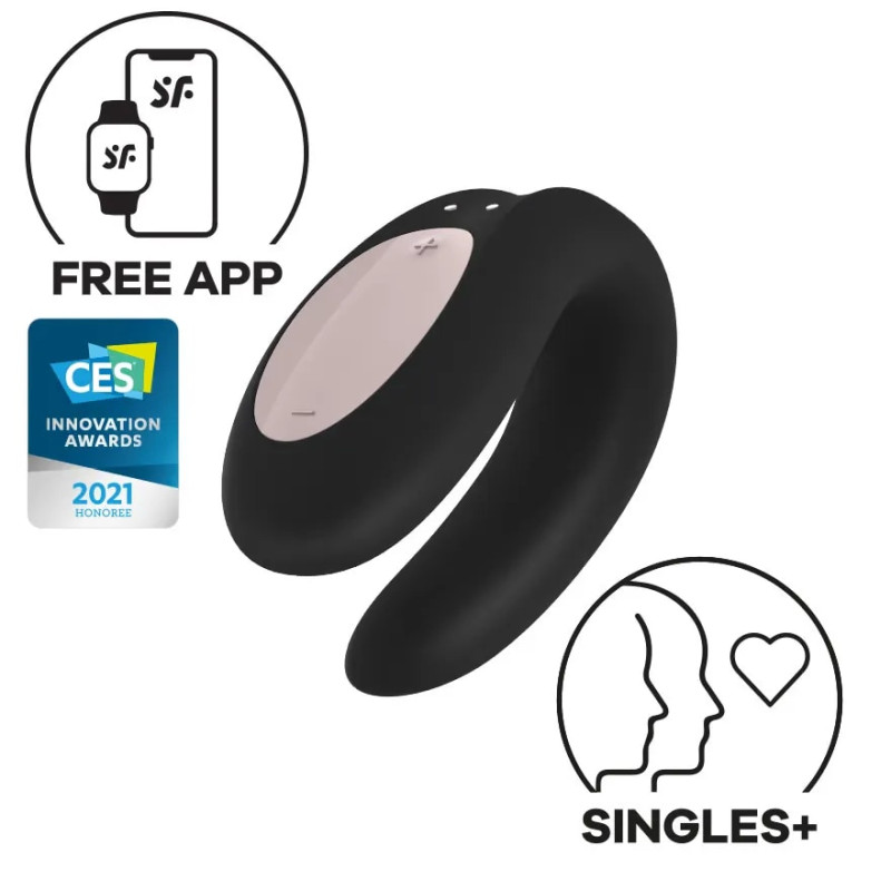 Вібратор для пар зі смарт керуванням Satisfyer Double Joy black - 1