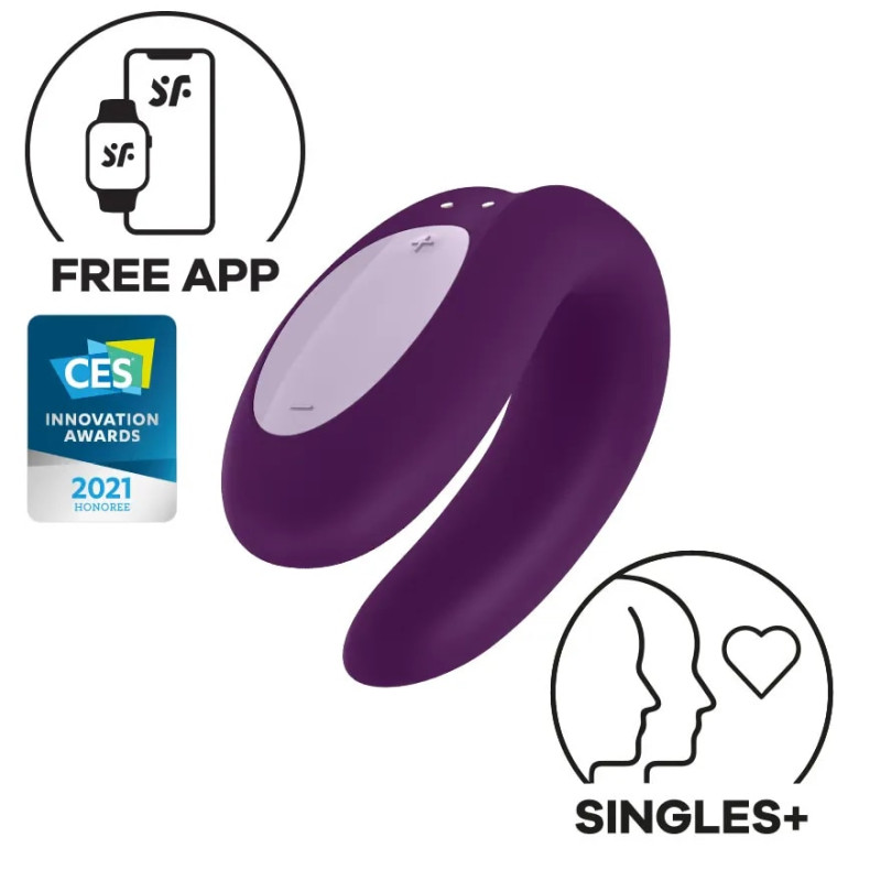 Вибратор для пар со смарт управлением Satisfyer Double Joy violet - 1