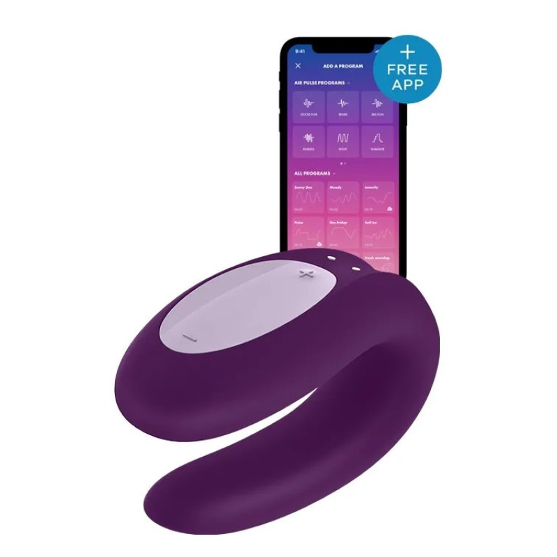 Вибратор для пар со смарт управлением Satisfyer Double Joy violet - 3
