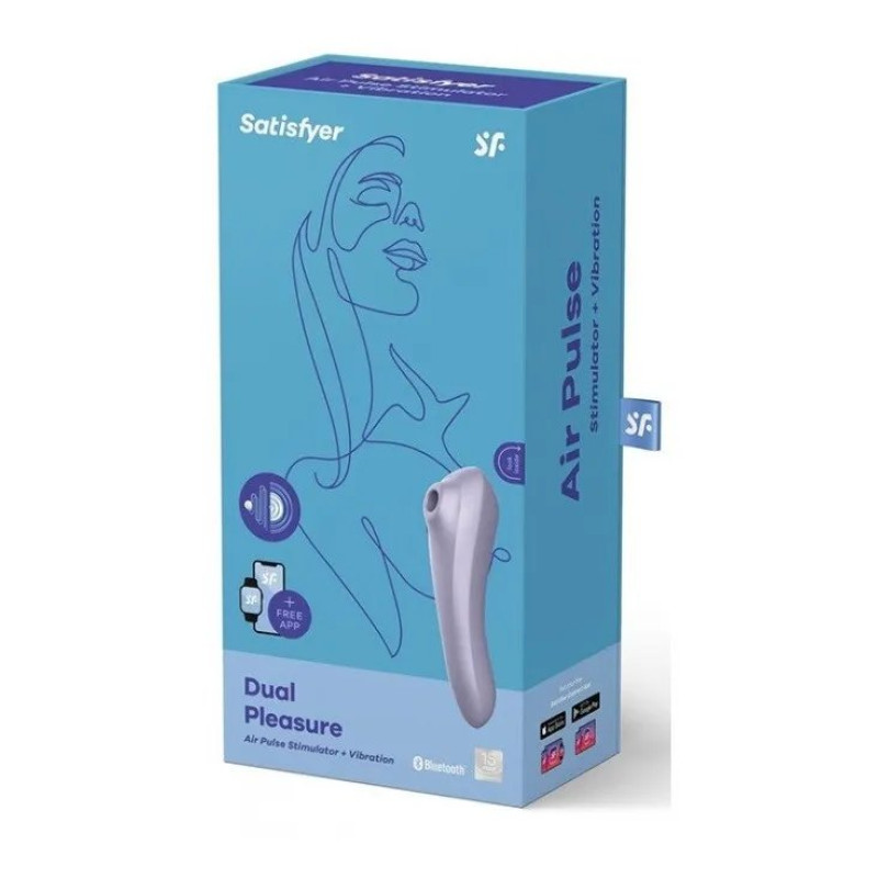 Satisfyer Dual Pleasure - Смарт вибратор и вакуумный стимулятор 2 в 1, 18х4.9 см (сиреневый) - 5