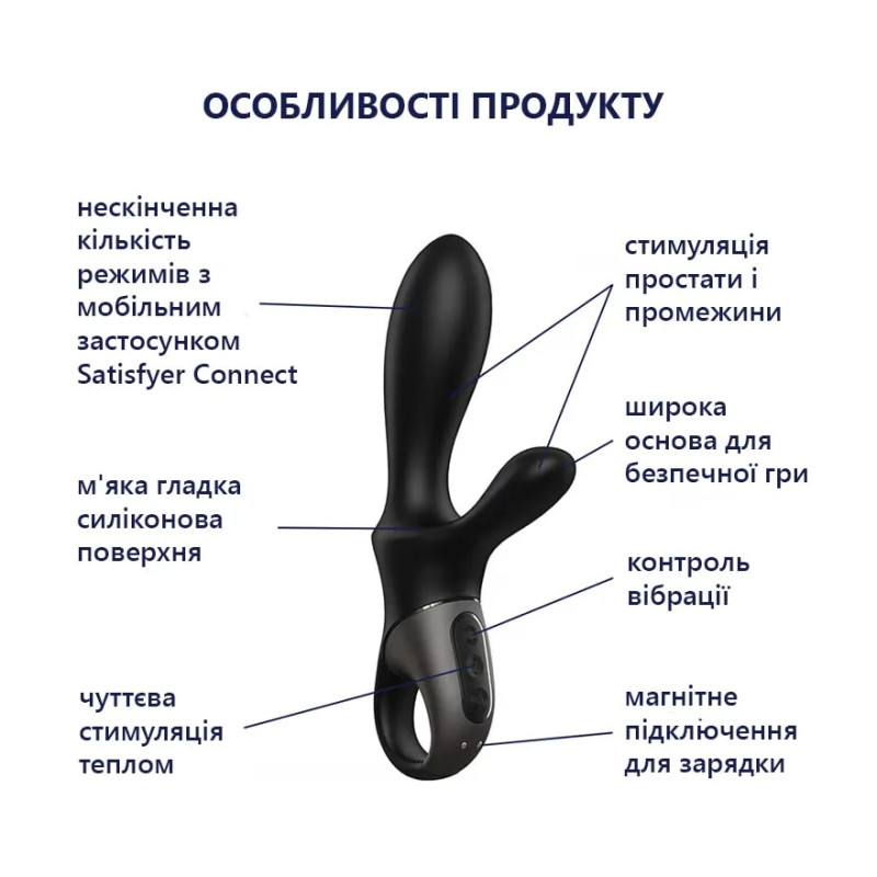 Анальний вібратор зі смарт керуванням Satisfyer Heat Climax + - 3