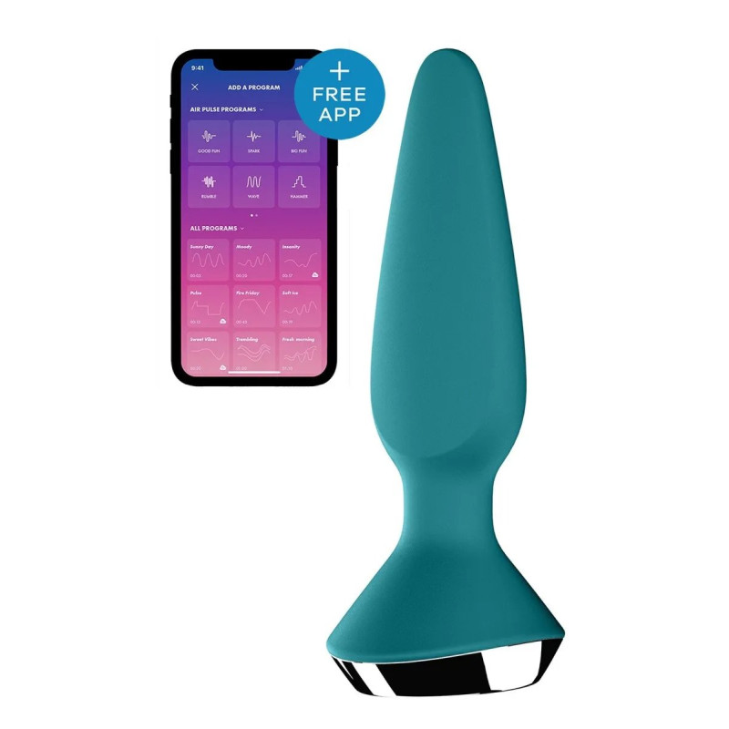 Satisfyer Plug-ilicious 1 - Анальна смарт-пробка, 14х3 см, (зелена) - 1