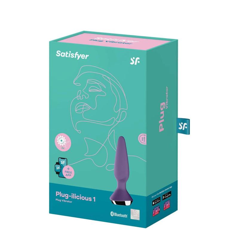 Satisfyer Plug-ilicious 1 - Анальная смарт-пробка, 14х3 см, (фиолетовая) - 3