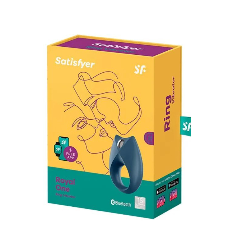 Satisfyer Royal One - эрекционное кольцо со смарт управлением, 7.5х3.2 см (синий) - 3