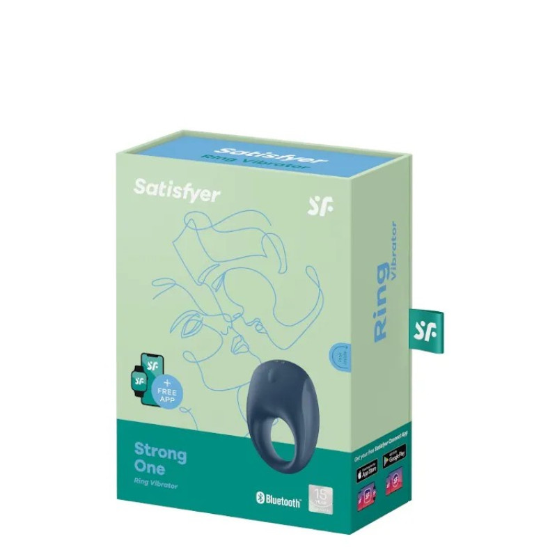 Satisfyer Strong One - эрекционное смарт-кольцо с вибрацией, 7.4х2.5 см (синий) - 3