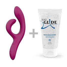 Nova 2 by We-Vibe + Лубрикант 50 мл - Смарт вибратор-кролик, 21.7х3.9 см (малиновый)