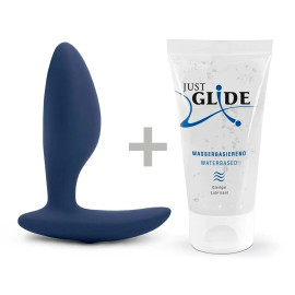 We-Vibe Ditto + Лубрикант 50 мл - смарт-пробка з дистанційним керуванням, 8.8х3,1 см (синій)