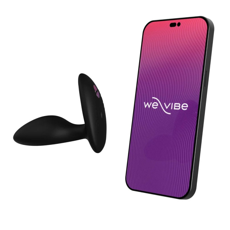 We-Vibe Ditto+ Satin Black + Лубрикант 50 мл - Анальний смарт-вібратор, 8,8 см (чорний) - 1