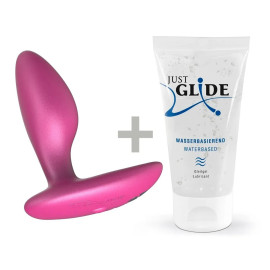 We-Vibe Ditto+ Cosmic Pink + Лубрикант 50 мл - Анальний смарт-вібратор, 8,8 см (рожевий)