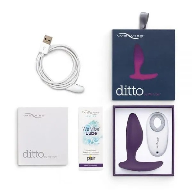 We-Vibe Ditto + Лубрикант 50 мл - смарт-пробка с дистанционным управлением, 8.8х3,1 см (фиолетовый) - 5