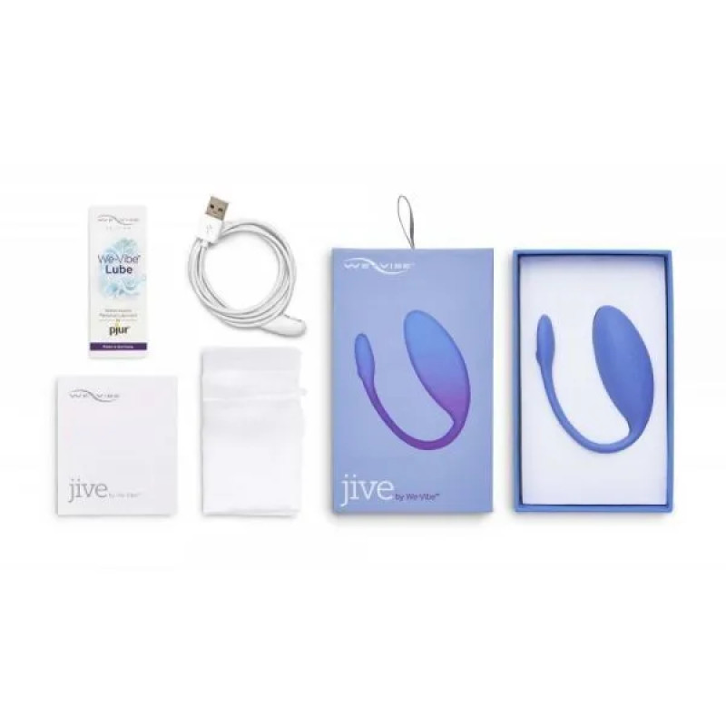 We-Vibe Jive Smart + Лубрикант 50 мл - мощное виброяйцо с управлением со смартфона, 9.2х3.6 см (голубой) - 4