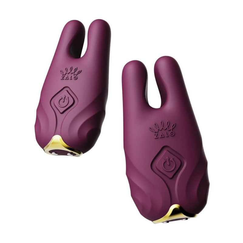 Zalo - Nave Velvet Purple - Комплект смарт-вібраторів для сосків з насадками (фіолетовий)
