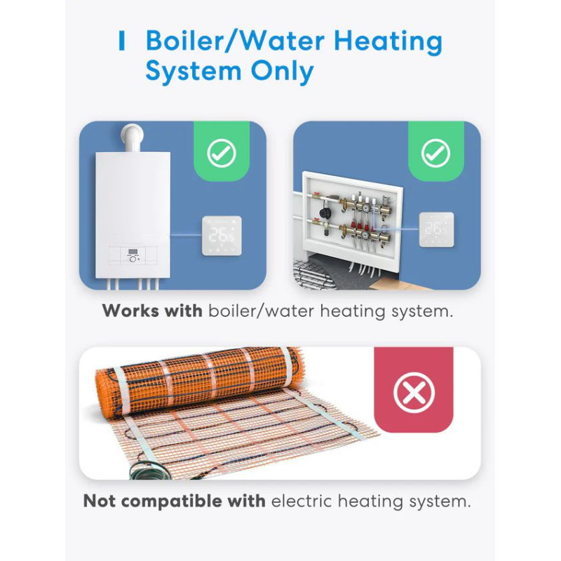 Meross MTS200BHK(EU) Умный Wi-Fi термостат (только водяное отопление) - 2