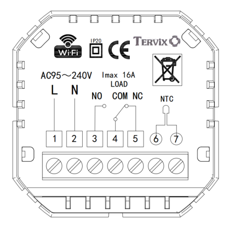114330 Термостат з WiFi керуванням Tervix Pro Line для газового або електричного котла, чорний - 2