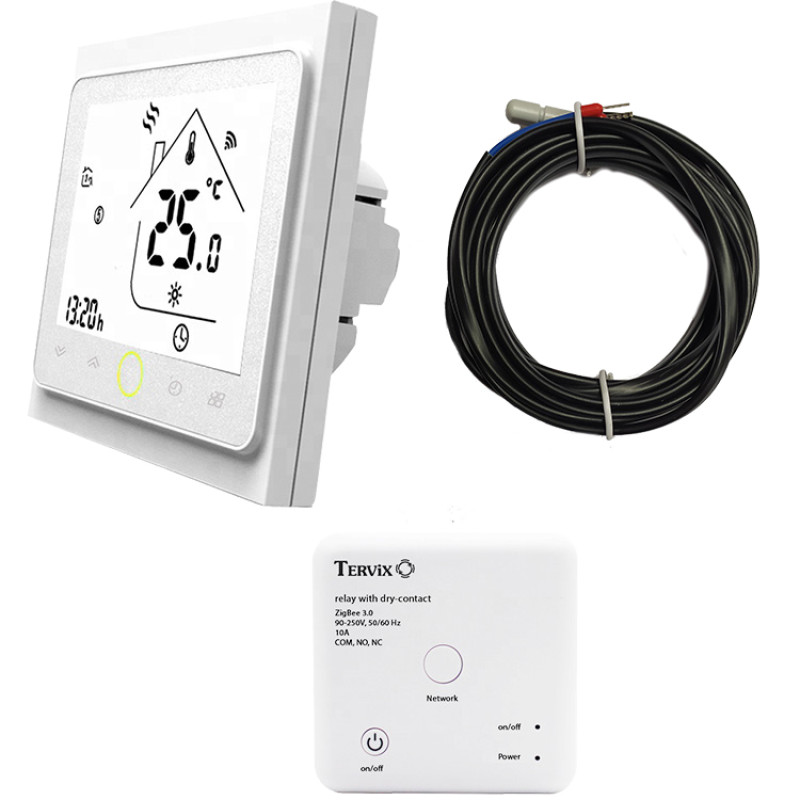 Tervix 496161 Комплект беспроводного управления отоплением ZigBee: термостат встроек. + реле (сухой контакт)