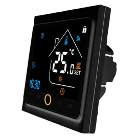 117130 Термостат ZigBee Tervix для водяної або електричної теплої підлоги, з датчиком 3 м., чорний