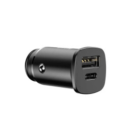 Автомобильное зарядное устройство Baseus Square Metal PD 3.0 QC 4.0+ 30W USB + Type-C - Black (CCALL-AS01)