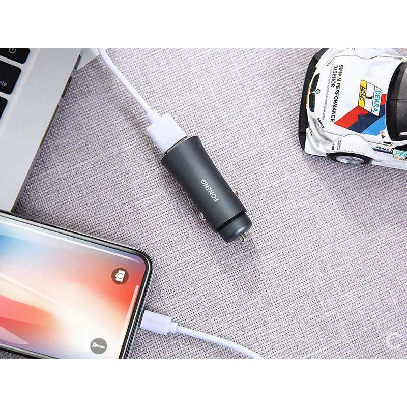 Автомобильное зарядное устройство + кабель Type-C FONENG C13 (2xUSB QC / 5.1A) - Gray - 2