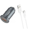 Автомобильное зарядное устройство + кабель Type-C FONENG C15 (1xUSB QC / 4A) - Gray