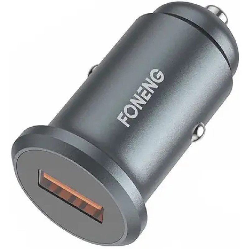 Автомобильное зарядное устройство + кабель Type-C FONENG C15 (1xUSB QC / 4A) - Gray - 1