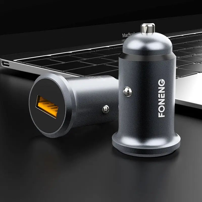 Автомобильное зарядное устройство + кабель Type-C FONENG C15 (1xUSB QC / 4A) - Gray - 2