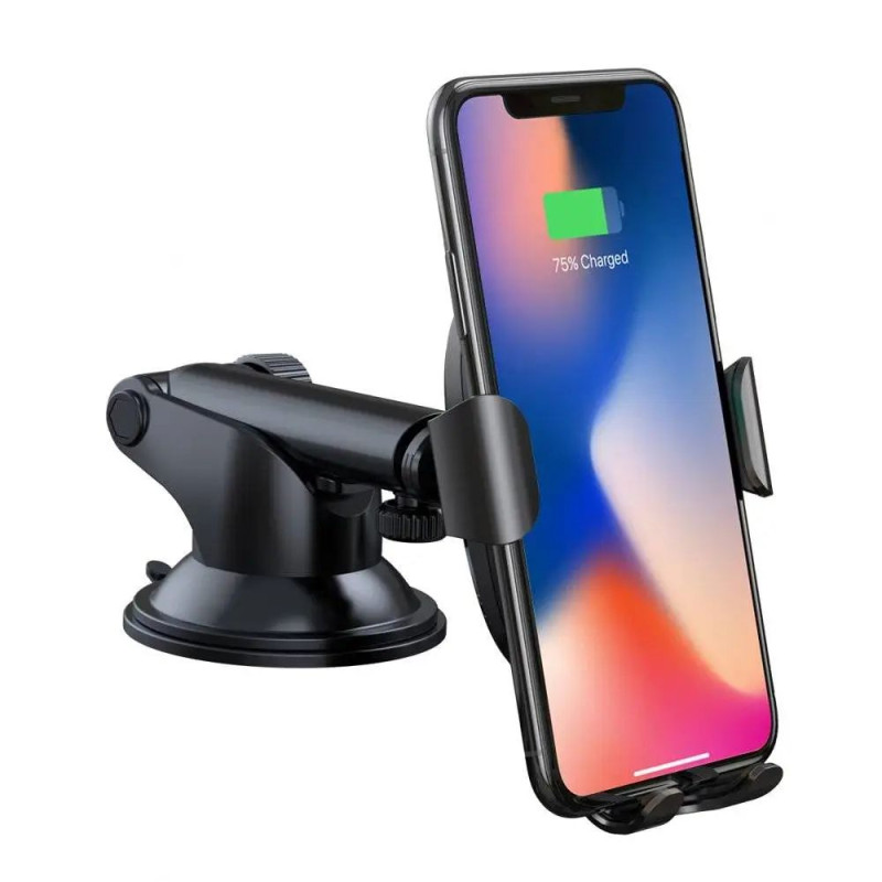 Автоутримувач з Бездротовим ЗУ Baseus Gravity Car Mount (Osculum Type) 1.7A - Black (WXYL-A01) - 3