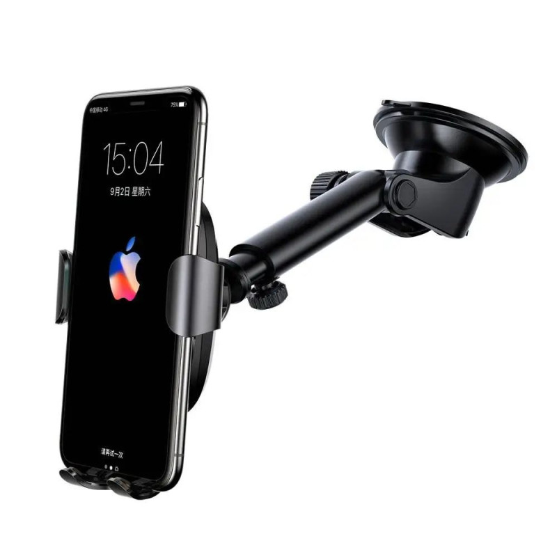 Автоутримувач з Бездротовим ЗУ Baseus Gravity Car Mount (Osculum Type) 1.7A - Black (WXYL-A01) - 4