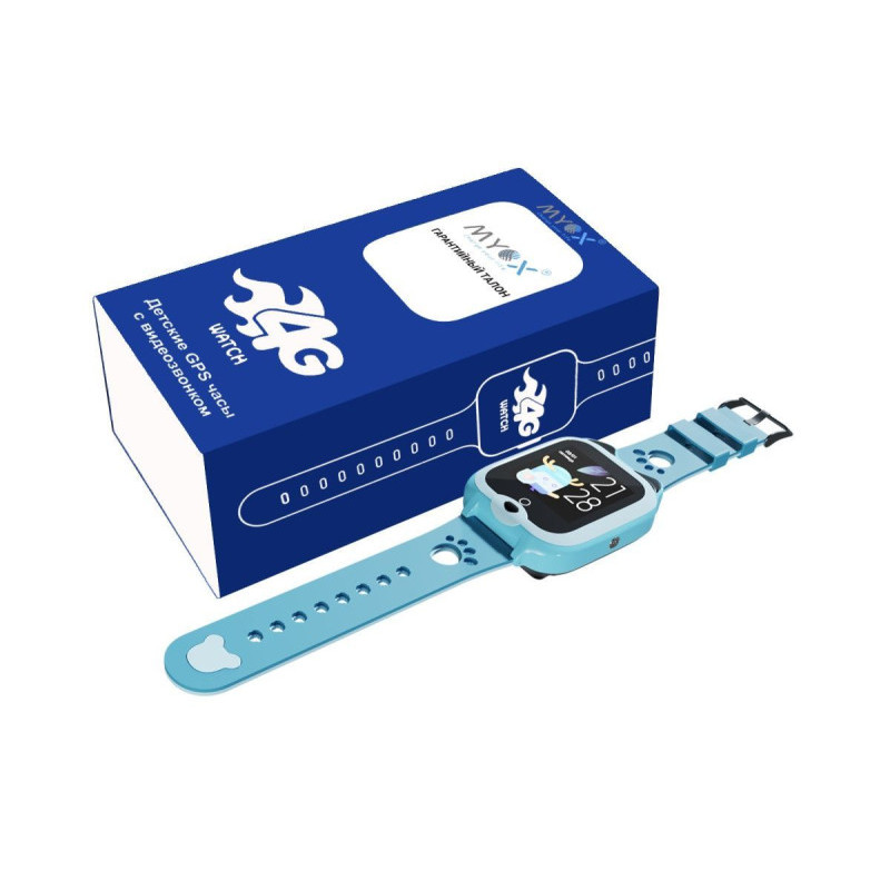 Детские водонепроницаемые GPS часы MYOX MX-58BW (4G) голубые с видеозвонком - 3