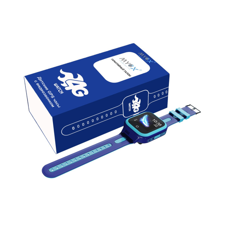 Детские водонепроницаемые GPS часы MYOX MX-70BW (4G) синие с видеозвонком - 1