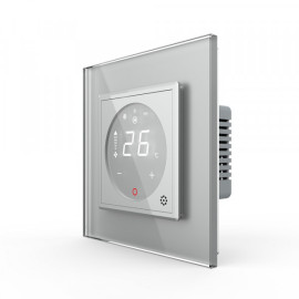 Цифровой сенсорный термостат для Конвектора Фанкойла Livolo серое стекло (VL-C7-FCA-2IPS72)