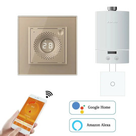 Решение для дистанционного управления котлом от Livolo золото стекло (VL-C7FCEZ-701Z-2AP)