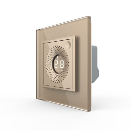 Умный датчик температуры и влажности ZigBee термометр гигрометр Livolo золото стекло (VL-FCEZ-2AP-13)