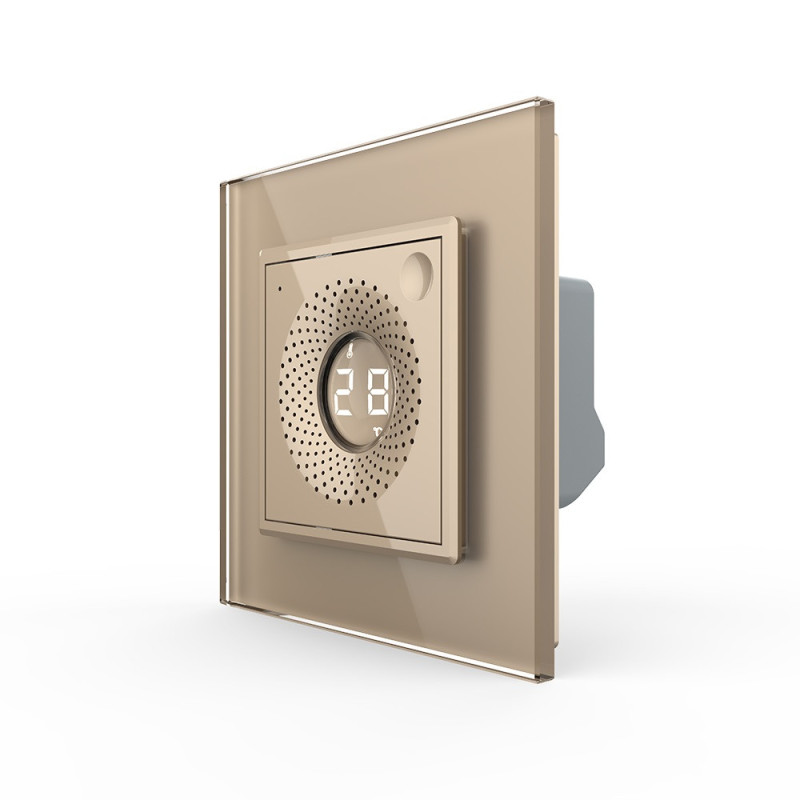 Умный датчик температуры и влажности ZigBee термометр гигрометр Livolo золото стекло (VL-FCEZ-2AP-13)