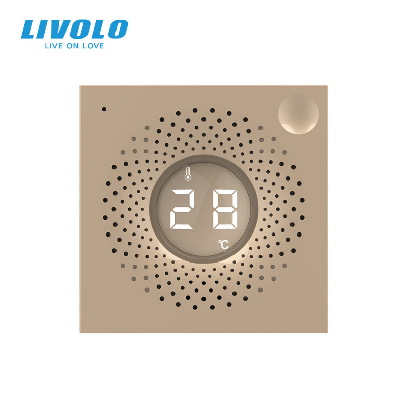Розумний механізм датчик температури та вологості ZigBee Livolo золото (VL-FCEZ-2AP) - 1