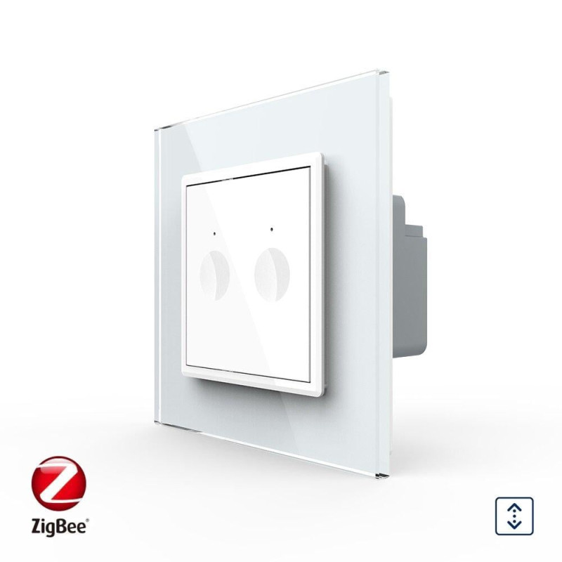 Умный сенсорный ZigBee выключатель для роллет Sense Livolo белый (VL-C7FC2WZ-2WP)