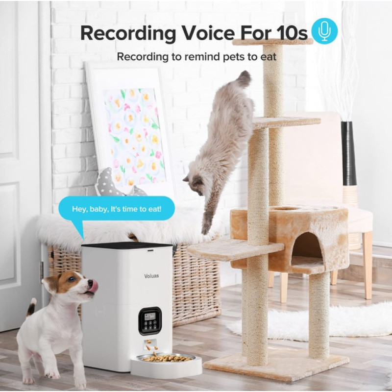 Умная автоматическая кормушка для животных 4 литра Белая - 3