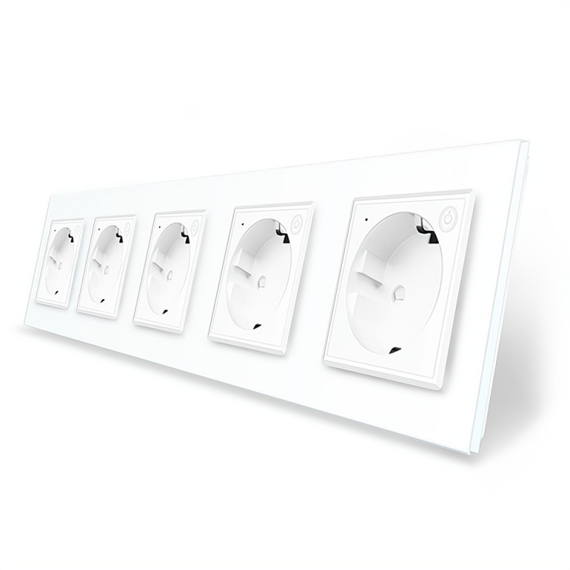 Пятиместная умная розетка ZigBee с заземлением Livolo белый (VL-C7FCTC16AZ-10WP) - 2