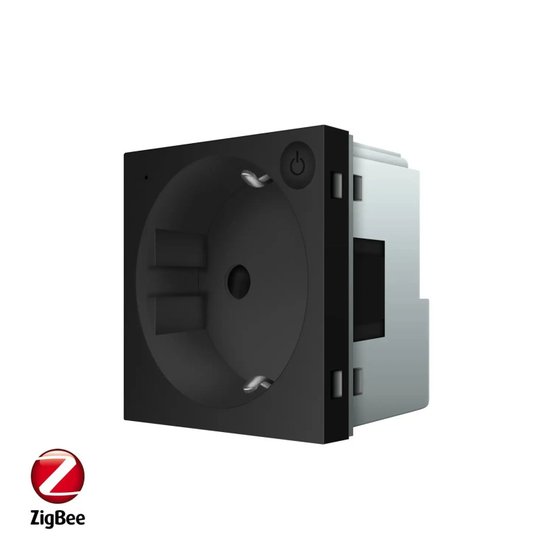 Умный механизм розетка ZigBee с заземлением Livolo черный (VL-FCTC16AZ-2BP)