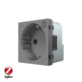 Умный механизм розетка ZigBee с заземлением Livolo серый (VL-FCTC16AZ-2IP)