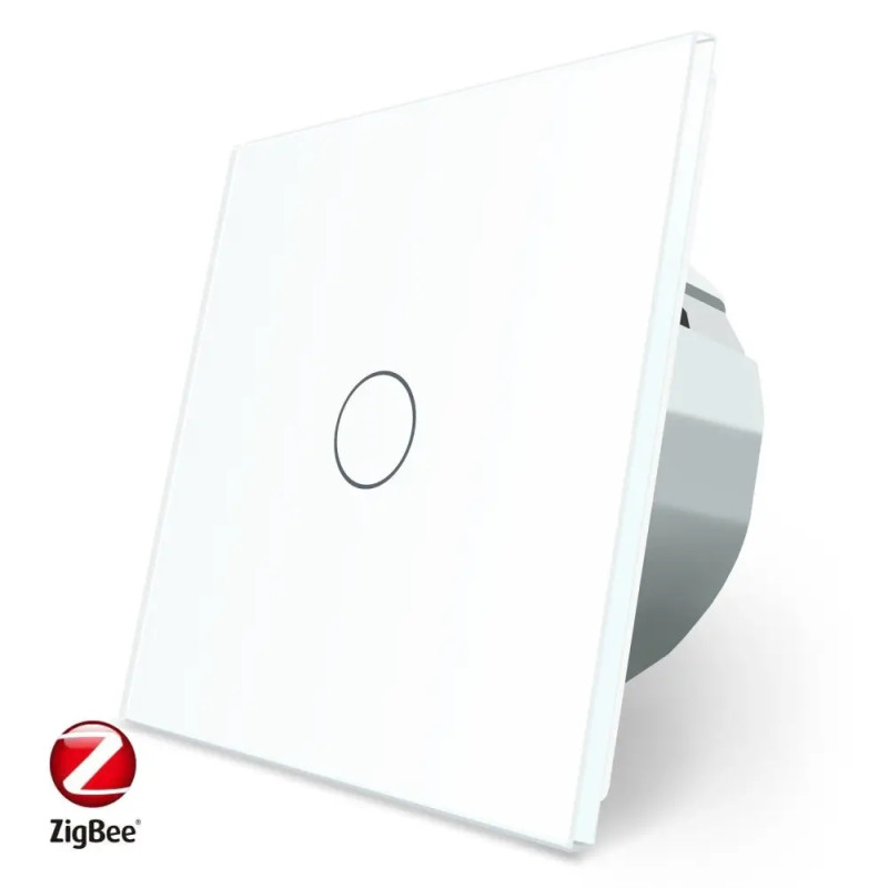 Умный сенсорный ZigBee выключатель 1 сенсор Livolo белый стекло (VL-C701Z-11)