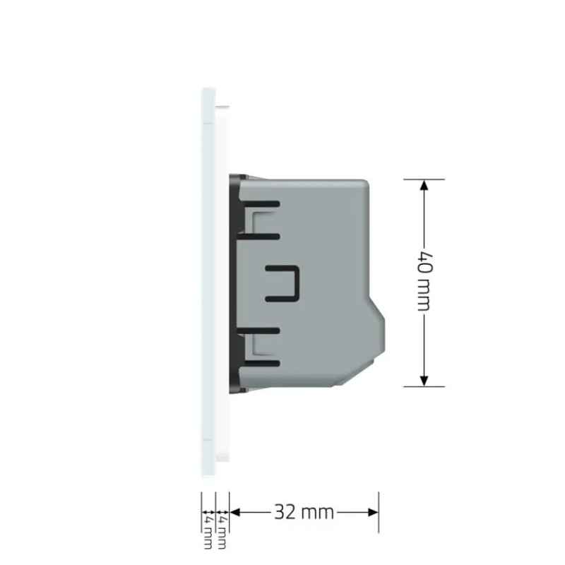 Умный сенсорный ЕС выключатель 1 сенсор Livolo белый стекло (VL-M7FC1Z2-2WP) - 2