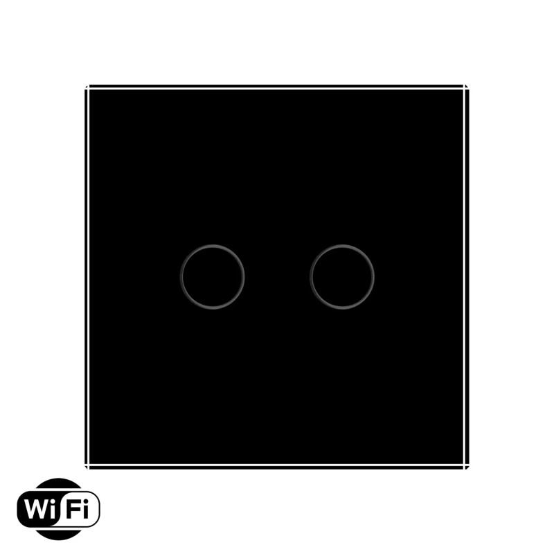 Умный сенсорный Wi-Fi выключатель 2 сенсора Livolo черный стекло (VL-C7FC2NY-2GBP) - 1