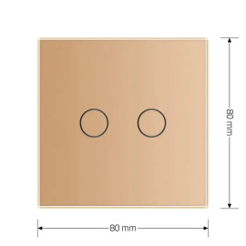 Розумний сенсорний ЄС вимикач 2 сенсора Livolo золотой стекло (VL-M7FC2Z2-2AP)